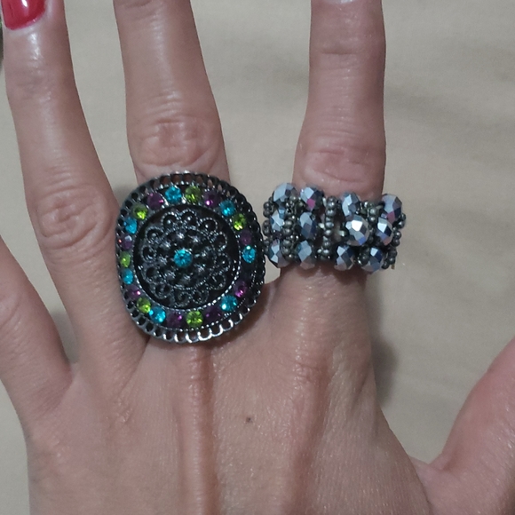 BRACELET AND 3 RINGS - Picture 4 of 9